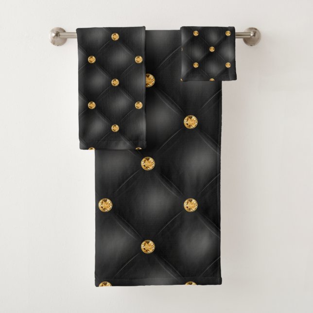 Juego de toallas de baño de diamante de oro negro (In situ)