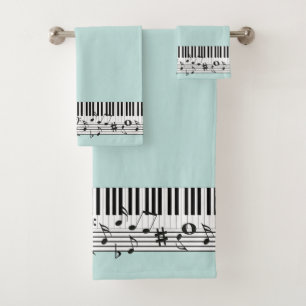 Juego de toallas de baño de diseño de música para 