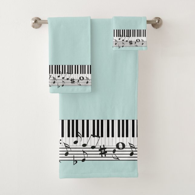 Juego de toallas de baño de diseño de música para  (In situ)