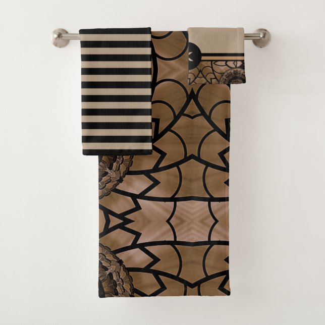 Juego de toallas de baño de diseño moderno en negr (In situ)