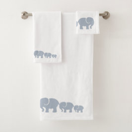 Juego de toallas de baño de elefante gris