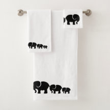 Juego de toallas de baño de elefante negro lindo