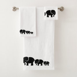 Juego de toallas de baño de elefante negro lindo