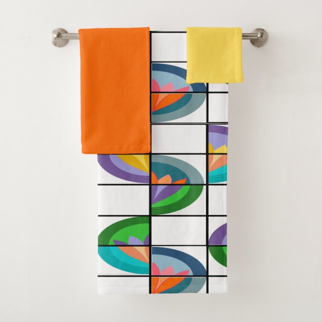 Juego de toallas de baño de escisión de flores (In situ)