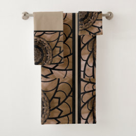 Juego de toallas de baño de flores abstractas marr