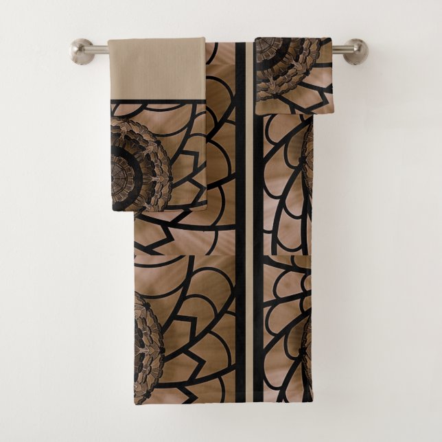 Juego de toallas de baño de flores abstractas marr (In situ)