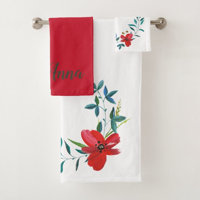 Juego de toallas de baño de flores de primavera (In situ)