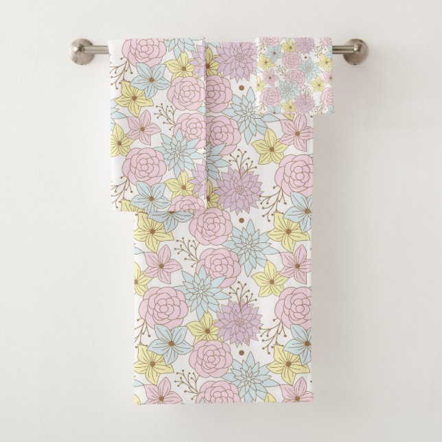 juego de toallas de baño de flores de primavera (In situ)