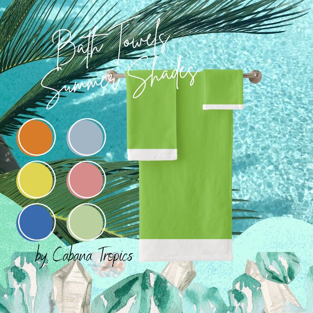 Juego de toallas de baño de guarnición verde y bla (Subido por el creador)