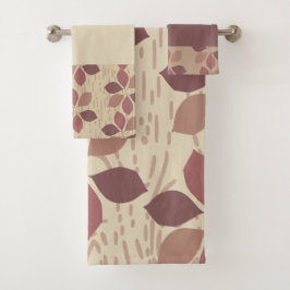Juego de toallas de baño de hoja marrón