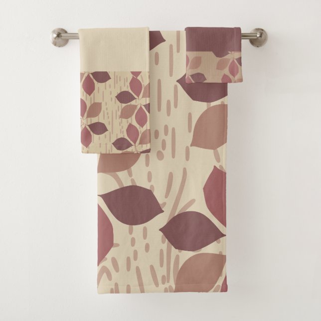 Juego de toallas de baño de hoja marrón (In situ)