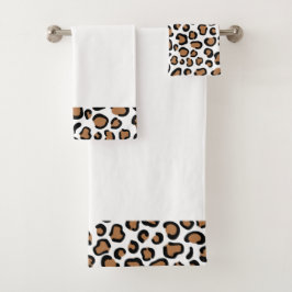 Juego de toallas de baño de impresión de leopardo