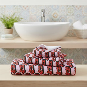 Juego de toallas de baño de la bomba de cerezo