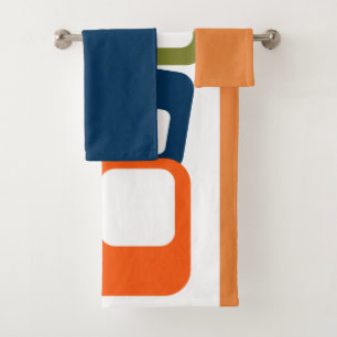 Juego de toallas de baño de líneas y rectángulos