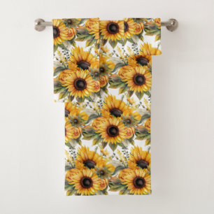Juego de toallas de baño de lujo Mímate con flor