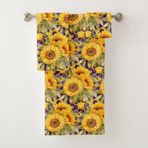 Juego de toallas de baño de lujo Mímate con flor