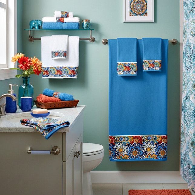 juego de toallas de baño de mandala brillante (Subido por el creador)