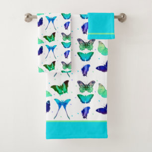 Juego de toallas de baño de mariposas y lunares co