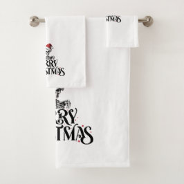 Juego de toallas de baño de navidad con cráneo gót