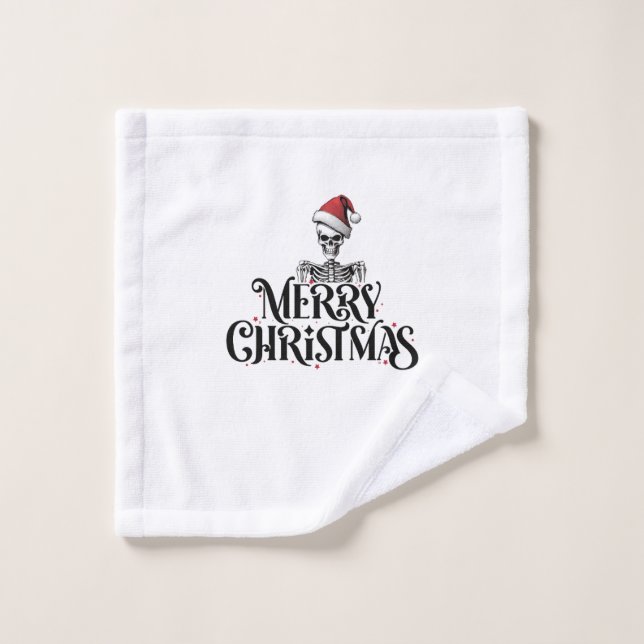 Juego de toallas de baño de navidad con cráneo gót (Toallita)