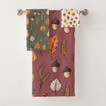 Juego de toallas de baño de otoño
