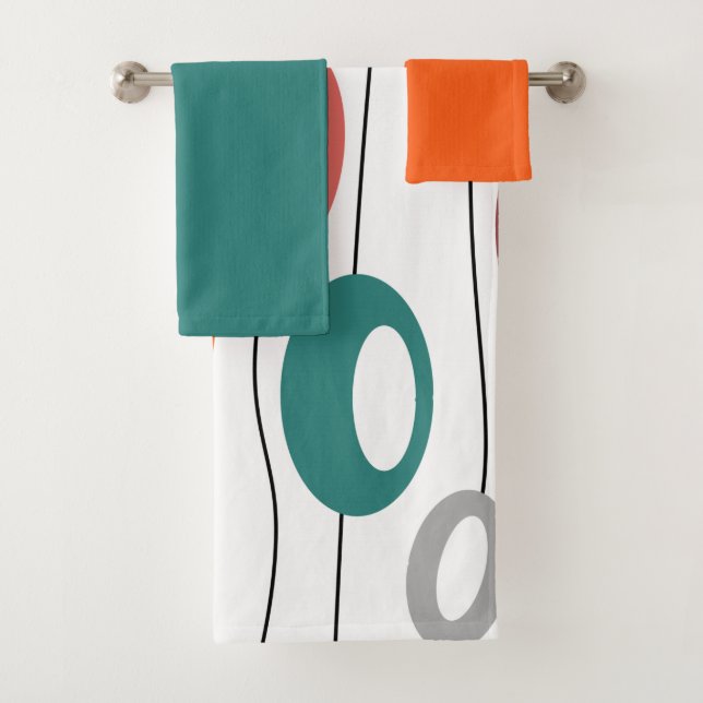 Juego de toallas de baño de pared de ovalaciones (In situ)