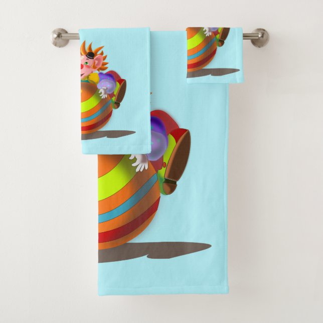 Juego de toallas de baño de payaso feliz para niño (In situ)