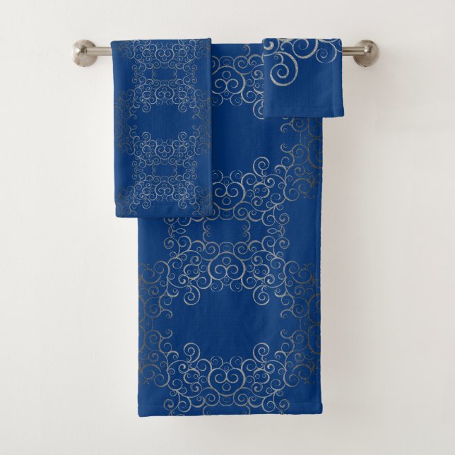 Juego De Toallas De Baño De Plata Swirls Arabesque (In situ)