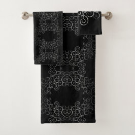 Juego De Toallas De Baño De Plata Swirls Arabesque