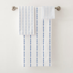 Juego de toallas de baño de Punto Blanco y Azul Pi