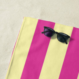 Juego de toallas de baño de rayas amarillas y rosa