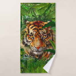 Juego de toallas de baño de tigre de jungla | Arte