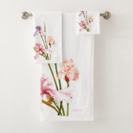 Juego de toallas de baño de tres irisis pasteles