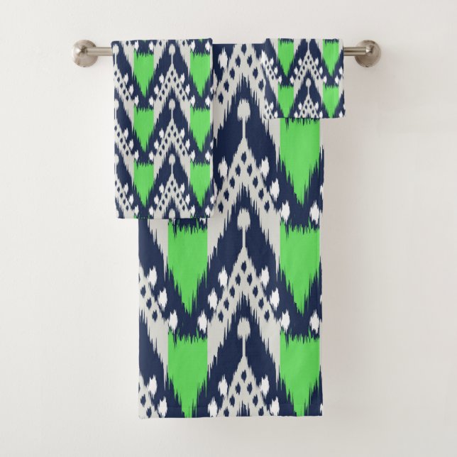 Juego De Toallas De Baño Del Patrón Ikat (In situ)