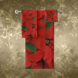 Juego de toallas de baño Elegantes Poinsettia