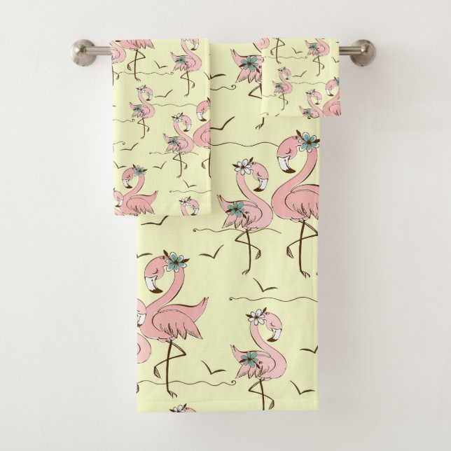Juego de toallas de baño Flamingos (In situ)