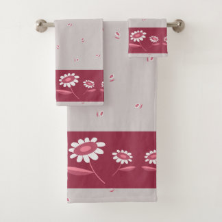 Juego de toallas de baño florales de margarita ros