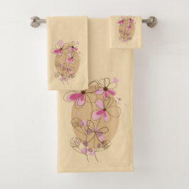 Juego de toallas de baño florales modernas