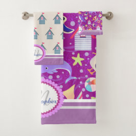 Juego de toallas de baño Fun Beach Magenta