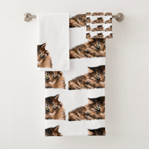 Juego de toallas de baño - Gato Maine Coon