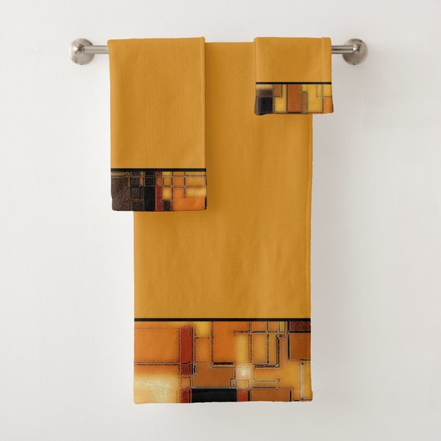 Juego de toallas de baño geométricas de caída (In situ)