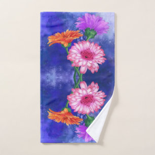 Juego de toallas de baño Gerberas de tres colores