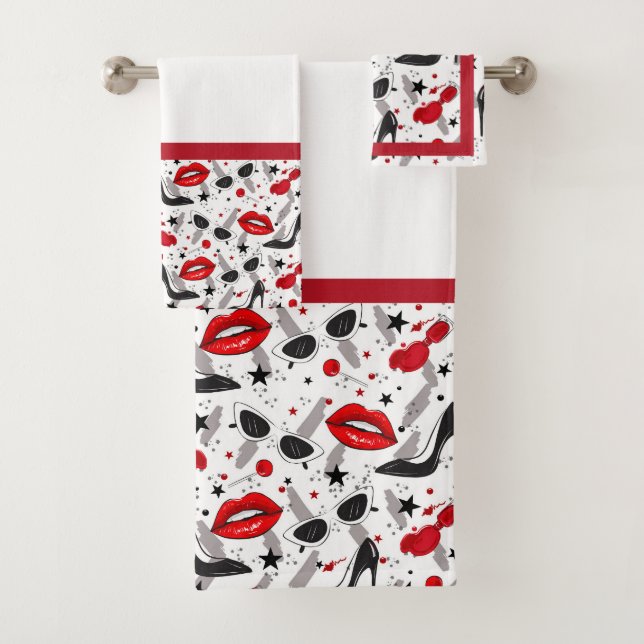 Juego de toallas de baño Glam de los años 50 (In situ)