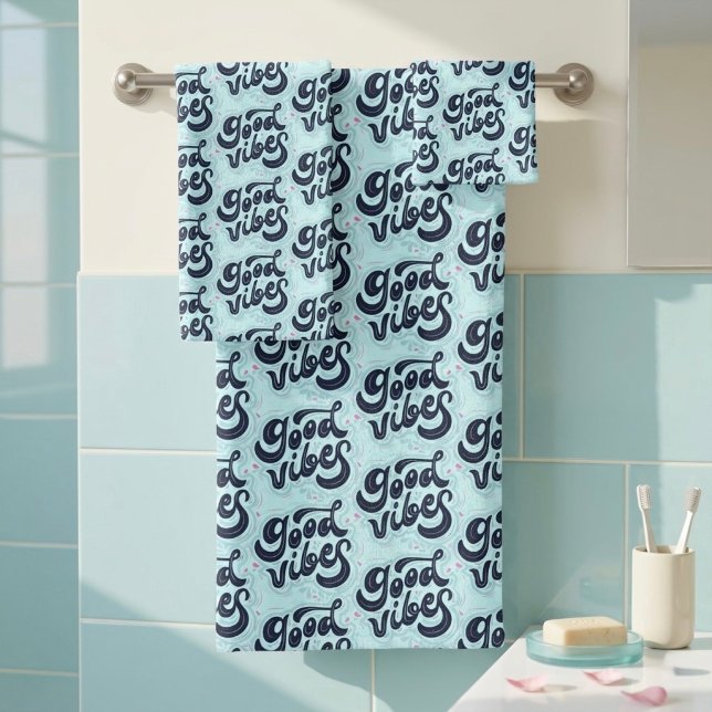 Juego de toallas de baño Good Vibes (Subido por el creador)
