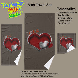Juego de toallas de baño Heart Magic Brown