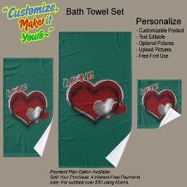 Juego de toallas de baño Heart Magic Dark Green