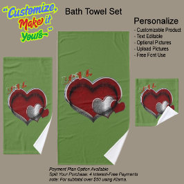 Juego de toallas de baño Heart Magic Green