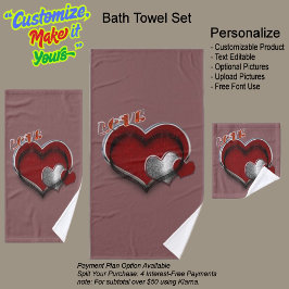 Juego de toallas de baño Heart Magic Rust