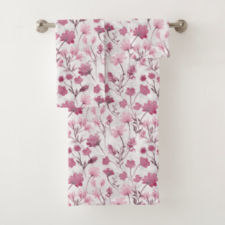 Juego de toallas de baño Joyful Flora - Rosa