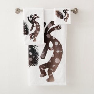 Juego de toallas de baño Kokopelli con plumas de a